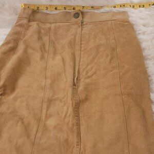 Extremely Small Vintage Tan Leather Mini Skirt